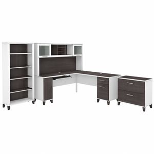 Bush® Furniture Somerset 72"W L-Shaped Desk With Hutch