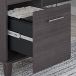 Bush Business Furniture Somerset 60W LShaped Corner Desk With Hutch And Lateral File Cabinet Storm Gray Standard Delivery