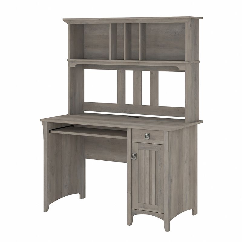 Bush Furniture Salinas 48W Computer Desk With Hutch Driftwood Gray Standard Delivery