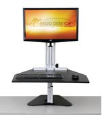 Ergo Desktop Kangaroo Pro HeightAdjustable SingleMonitor Desk Black