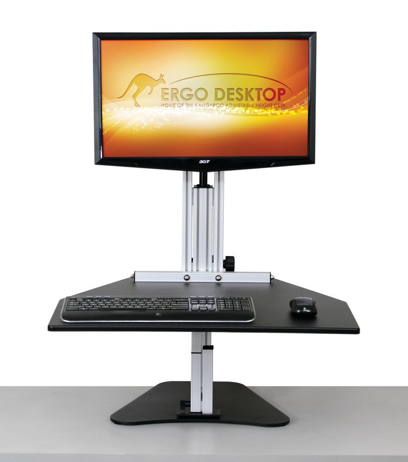 Ergo Desktop Kangaroo Pro HeightAdjustable SingleMonitor Desk Black
