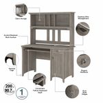 Bush Furniture Salinas 48W Computer Desk With Hutch Driftwood Gray Standard Delivery