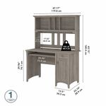 Bush Furniture Salinas 48W Computer Desk With Hutch Driftwood Gray Standard Delivery