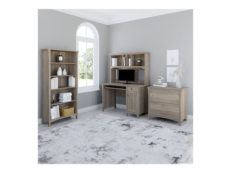 Bush Furniture Salinas 48W Computer Desk With Hutch Driftwood Gray Standard Delivery