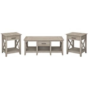 Bush Furniture Key West Coffee Table With Set Of 2 End Tables