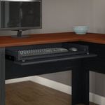 Bush Business Furniture Fairview 60W LShaped Corner Desk With Lateral File Cabinet And 5Shelf Bookcase Antique Black Standard Delivery