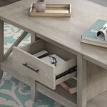 Bush Furniture Key West Coffee Table With Set Of 2 End Tables Washed Gray Standard Delivery