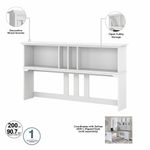 Bush Furniture Salinas 60W LShaped Desk With Hutch Shiplap GrayPure White Standard Delivery