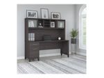 Bush Furniture Somerset 72W Office Desk With Hutch Storm Gray Standard Delivery