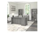 Bush Business Furniture Saratoga 66W LShaped Corner Desk With File Cabinet And Bookcase Set Modern Gray Standard Delivery