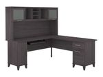 Bush Furniture Somerset 72W LShaped Desk With Hutch White Standard Delivery