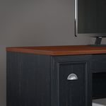 Bush Business Furniture Fairview 60W LShaped Corner Desk With Lateral File Cabinet And 5Shelf Bookcase Antique Black Standard Delivery