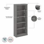 Bush Business Furniture Saratoga 66W LShaped Corner Desk With File Cabinet And Bookcase Set Modern Gray Standard Delivery