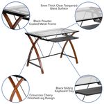 Flash Furniture Work From Home Desk And Chair Set With Glass Desk Ergonomic Mesh Office Chair And Filing Cabinet Black BLNNAN28CHPX5BK