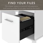 Bush Furniture 60W Office Computer Desk With Lateral File Cabinet And 5Shelf Bookcase White Standard Delivery