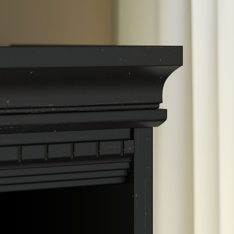 Bush Business Furniture Fairview 60W LShaped Corner Desk With Lateral File Cabinet And 5Shelf Bookcase Antique Black Standard Delivery