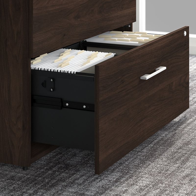 Bush Business Furniture Office 500 72W Executive Computer Desk With Lateral File Cabinets And Hutch Black Walnut Standard Delivery