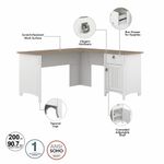 Bush Furniture Salinas 60W LShaped Desk With Hutch Shiplap GrayPure White Standard Delivery