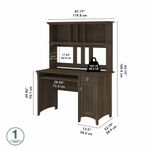Bush Furniture Salina 48Ws Computer Desk With Hutch Ash Brown Standard Delivery
