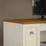 Bush Business Furniture Fairview 60W LShaped Corner Desk With Lateral File Cabinet And 5Shelf Bookcase Antique White Standard Delivery