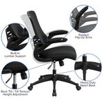 Flash Furniture Work From Home DeskChair Set With Adjustable Computer Desk Ergonomic Mesh ChairMobile Filing Cabinet Black BLNNAN21APX5LBK