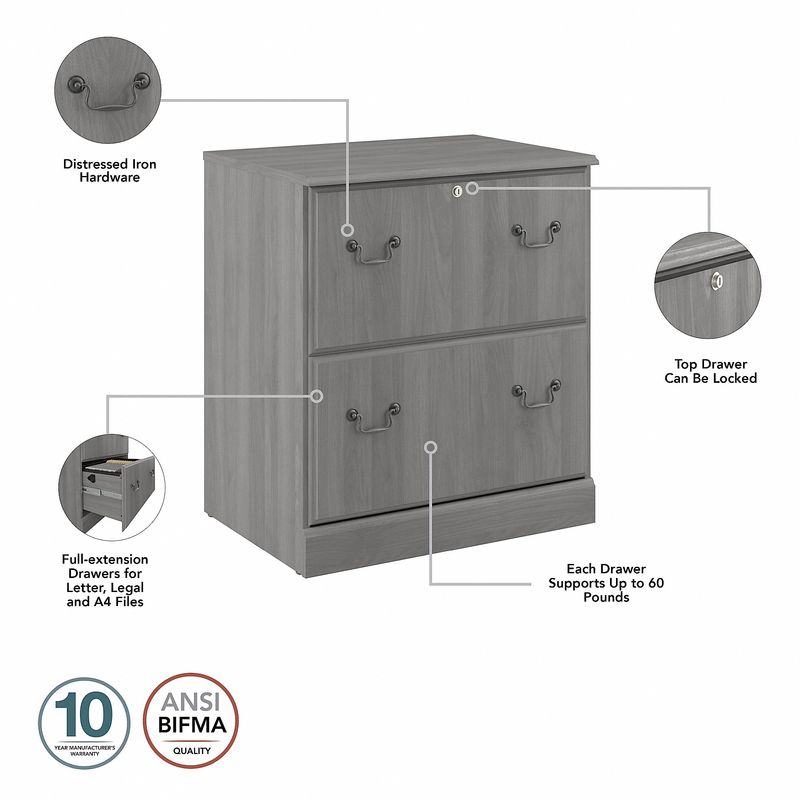 Bush Business Furniture Saratoga 66W LShaped Corner Desk With File Cabinet And Bookcase Set Modern Gray Standard Delivery