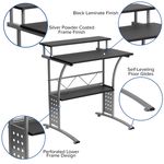Flash Furniture Work From Home Desk And Chair Set With Computer Desk Ergonomic MeshLeatherSoft Office Chair And Locking Mobile Filing Cabinet Black
