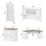 Bush Business Furniture Fairview 60W LShaped Corner Desk Shiplap GrayPure White Standard Delivery  FV006G2W