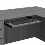 Bush Business Furniture Saratoga 66W LShaped Corner Desk With File Cabinet And Bookcase Set Modern Gray Standard Delivery
