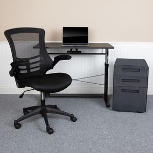 Flash Furniture Work From Home Desk/Chair Set With Adjustable Computer Desk