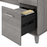 Bush Furniture 72W LShaped Desk With Hutch And 5Shelf Bookcase Platinum Gray Standard Delivery