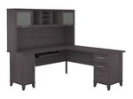 Bush Furniture Somerset 72W LShaped Desk With Hutch Storm Gray Standard Delivery