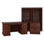Bush Business Furniture Saratoga 66W Executive Computer Desk With Lateral File Cabinet And Two 5Shelf Bookcases Harvest Cherry Standard Delivery