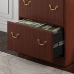Bush Business Furniture Saratoga 66W Executive Computer Desk With Lateral File Cabinet And Two 5Shelf Bookcases Harvest Cherry Standard Delivery