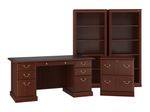Bush Business Furniture Saratoga 66W Executive Computer Desk With Lateral File Cabinet And Two 5Shelf Bookcases Harvest Cherry Standard Delivery