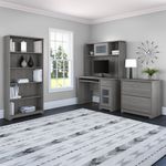 Bush Furniture Cabot 48W Small Computer Desk With Hutch And Keyboard Tray Modern Gray Standard Delivery