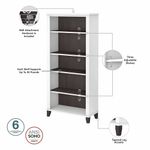 Bush Business Furniture Somerset 72W Office Computer Desk With Hutch And 5Shelf Bookcase Storm GrayWhite Standard Delivery