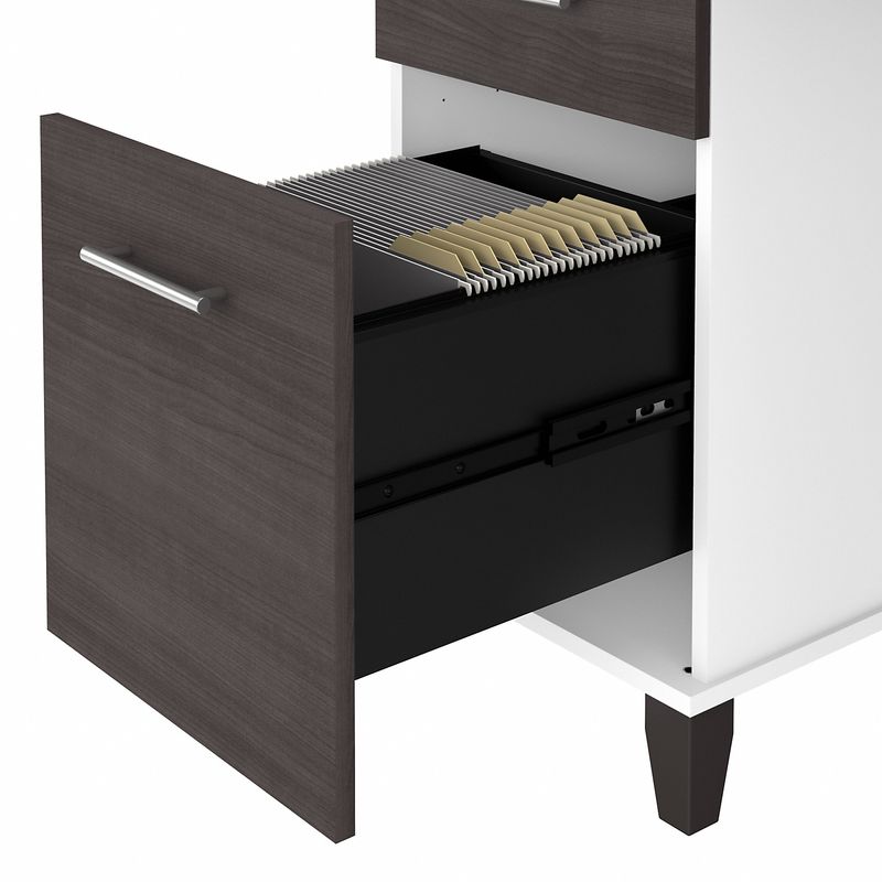 Bush Business Furniture Somerset 72W Office Computer Desk With Hutch And 5Shelf Bookcase Storm GrayWhite Standard Delivery
