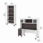 Bush Business Furniture Somerset 72W Office Computer Desk With Hutch And 5Shelf Bookcase Storm GrayWhite Standard Delivery