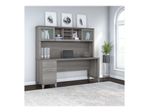 Bush Furniture Somerset Office Desk With Hutch 72W Platinum Gray Standard Delivery