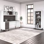 Bush Business Furniture Somerset 72W Office Computer Desk With Hutch And 5Shelf Bookcase Storm GrayWhite Standard Delivery