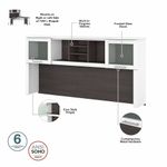 Bush Business Furniture Somerset 72W Office Computer Desk With Hutch And 5Shelf Bookcase Storm GrayWhite Standard Delivery