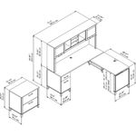 Bush Furniture Somerset 72W 3Position SitToStand LShaped Desk With Hutch And File Cabinet White Standard Delivery