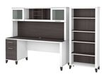 Bush Business Furniture Somerset 72W Office Computer Desk With Hutch And 5Shelf Bookcase Storm GrayWhite Standard Delivery