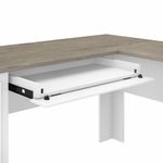 Bush Business Furniture Fairview 60W LShaped Corner Desk With Lateral File Cabinet And 5Shelf Bookcase Shiplap GrayPure White Standard Delivery