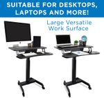 MountIt MI7982 Electric HeightAdjustable Standing Mobile Workstation 31H x 315W x 1475D Black