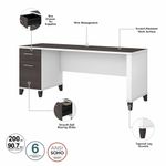 Bush Business Furniture Somerset 72W Office Computer Desk With Hutch And 5Shelf Bookcase Storm GrayWhite Standard Delivery