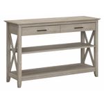 Bush Furniture Key West Console Table With Drawers And Shelves Washed Gray Standard Delivery