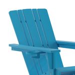 Flash Furniture Halifax AllWeather Adirondack Chair with Cup Holder and PullOut Ottoman Blue