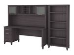 Bush Business Furniture Somerset 72W Office Computer Desk With Hutch And 5Shelf Bookcase Storm Gray Standard Delivery